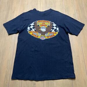 Vintage 1990 Daytona Beach Bike Week Artistry In Iron T Shirt USA Large